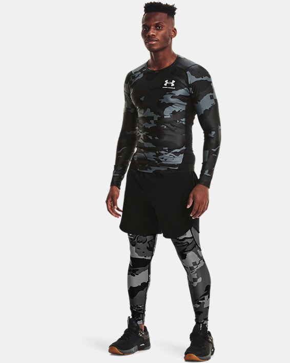 Camiseta de manga larga UA Iso-Chill Compression Printed para hombre, Black, pdpMainDesktop image number 2